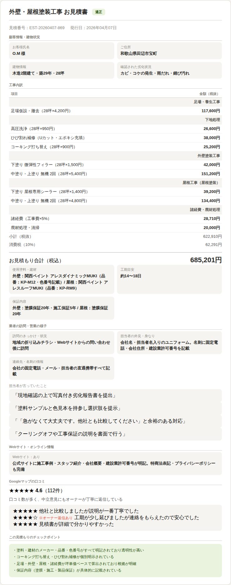 見積もり書