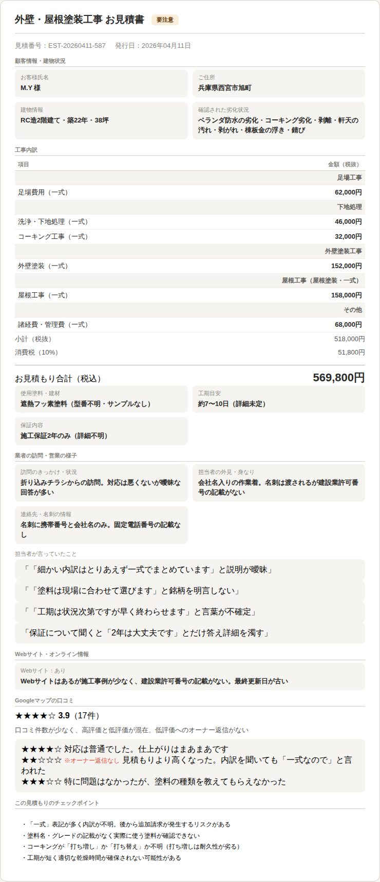 見積もり書