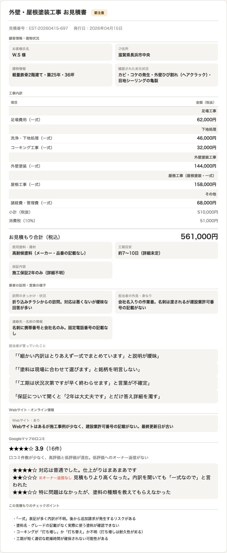 見積もり書
