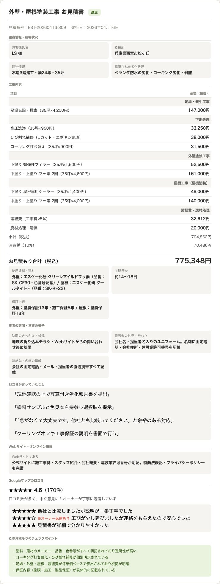 見積もり書