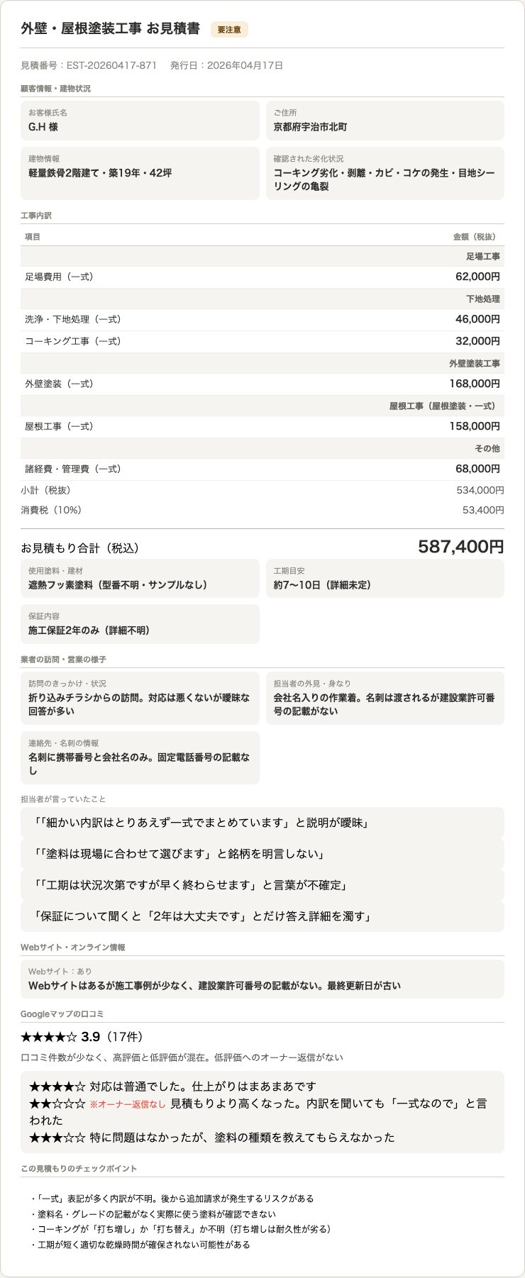 見積もり書