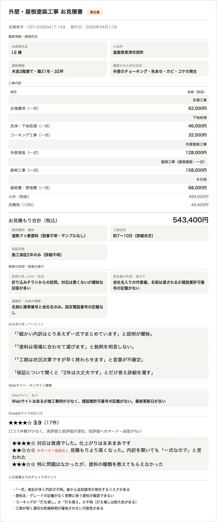 見積もり書