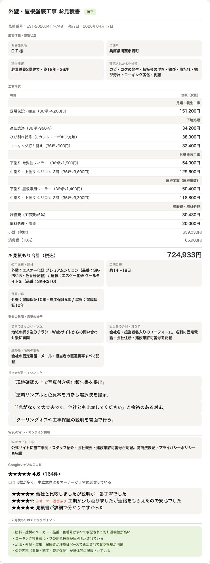 見積もり書