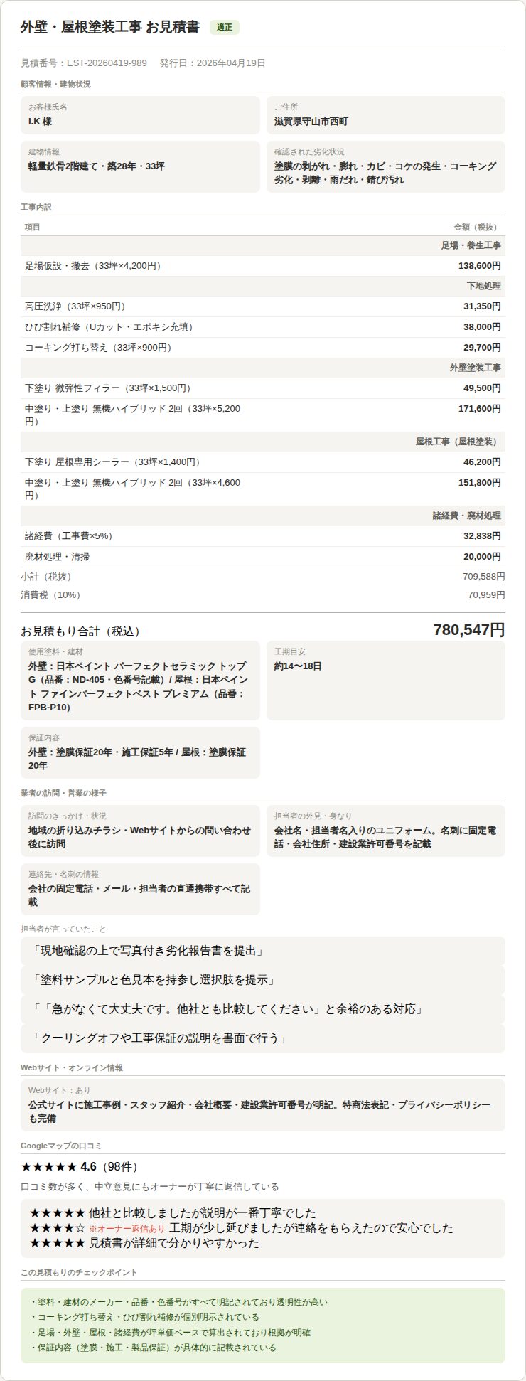 見積もり書