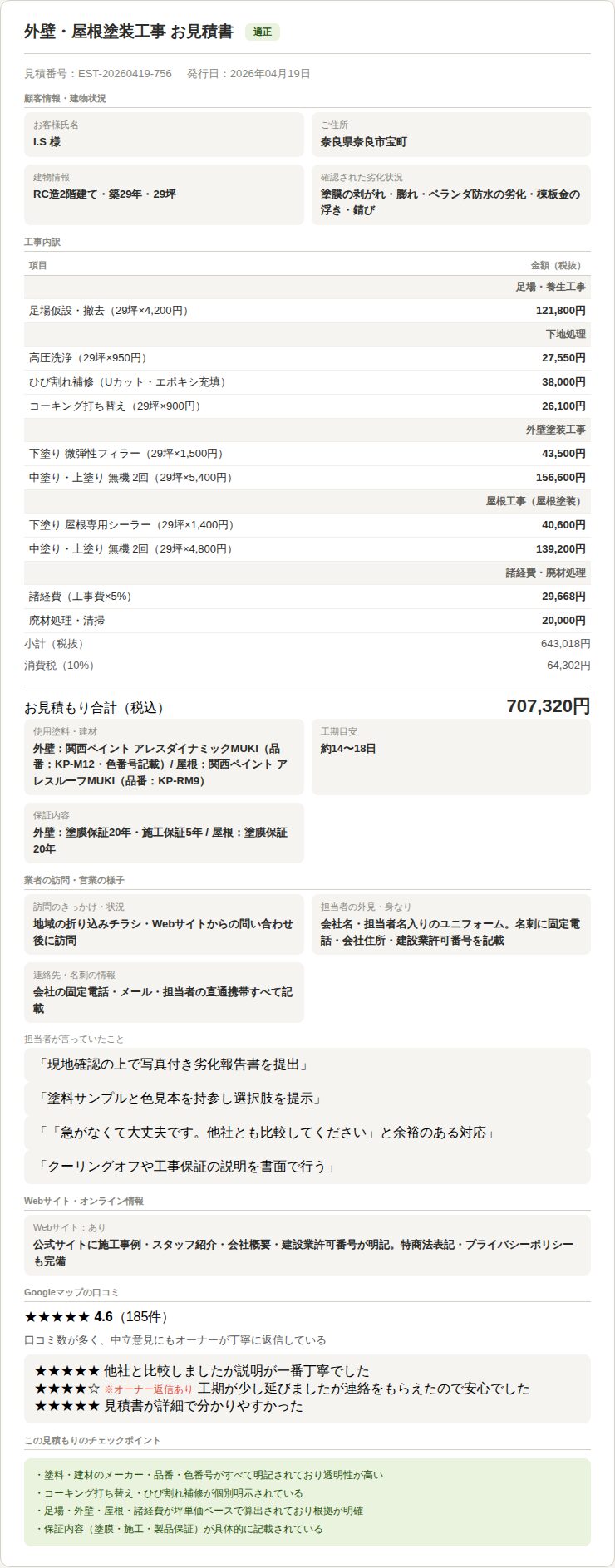 見積もり書