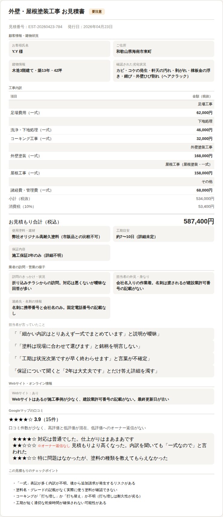 見積もり書