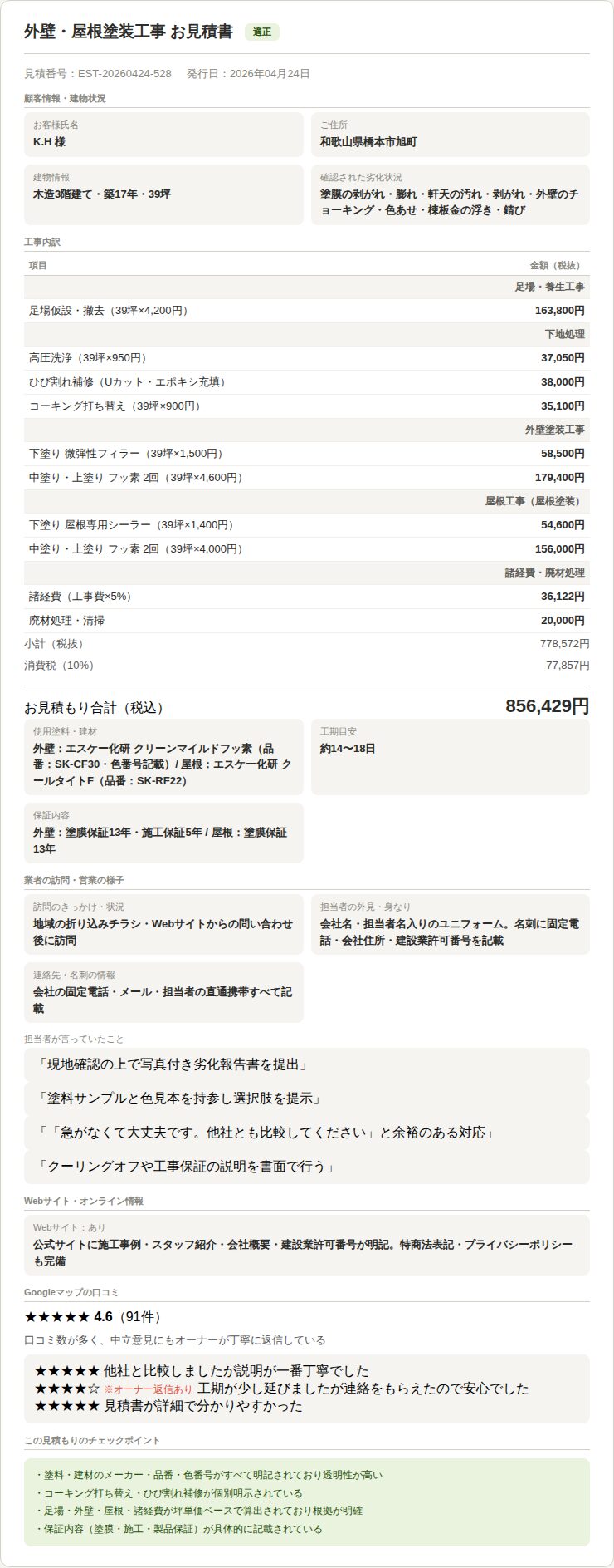 見積もり書