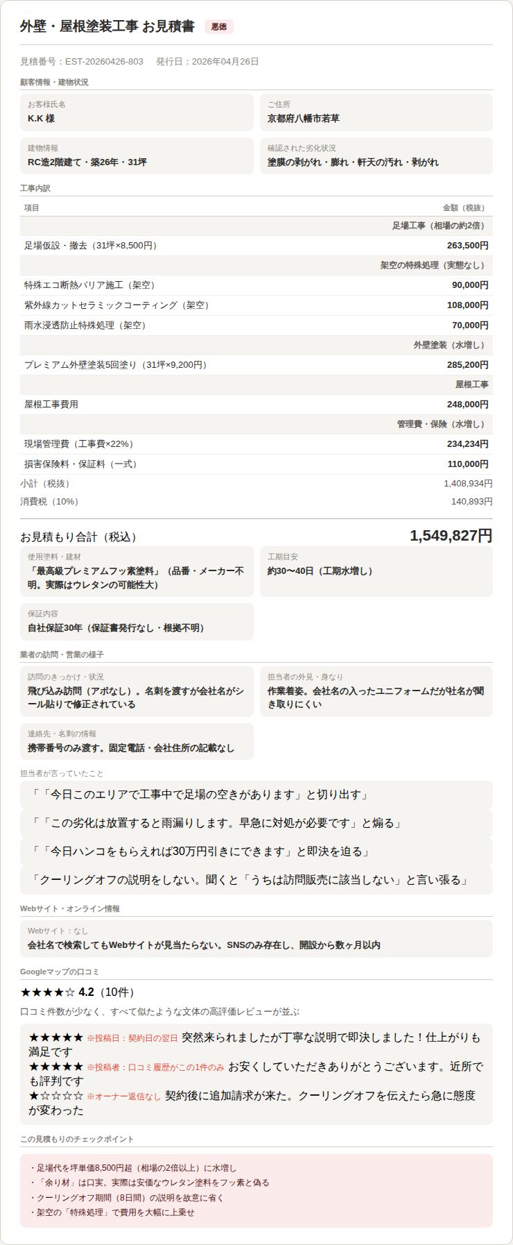 見積もり書