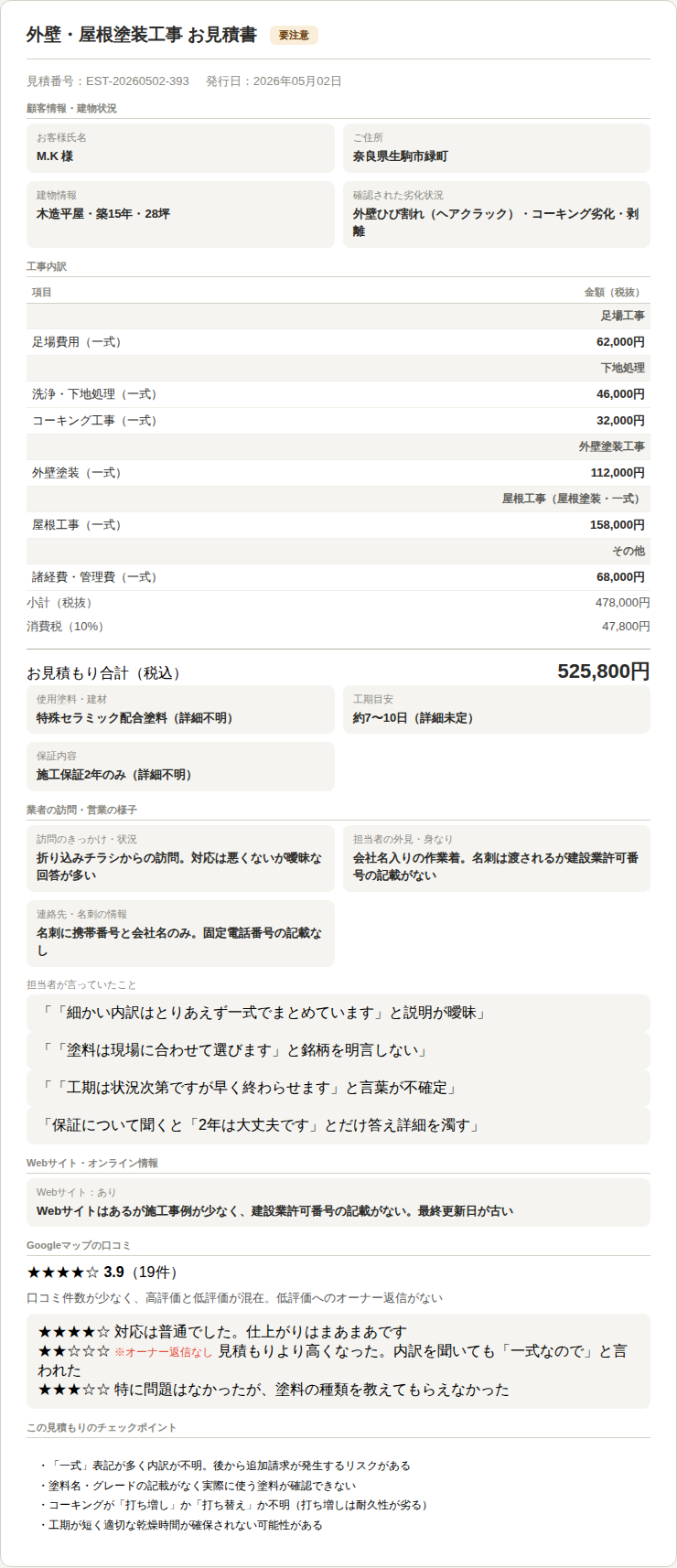 見積もり書
