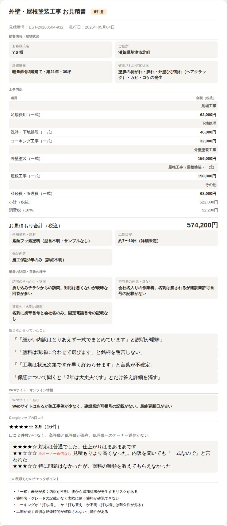 見積もり書