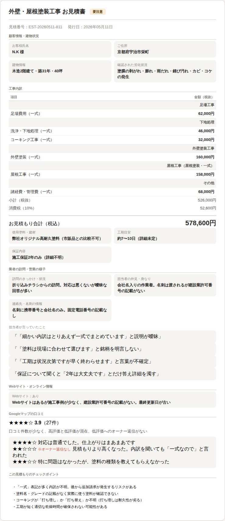 見積もり書