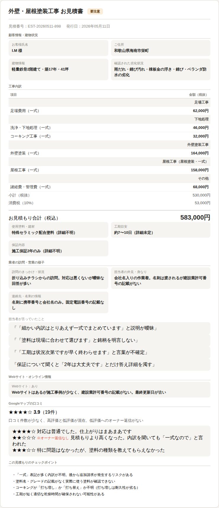 見積もり書