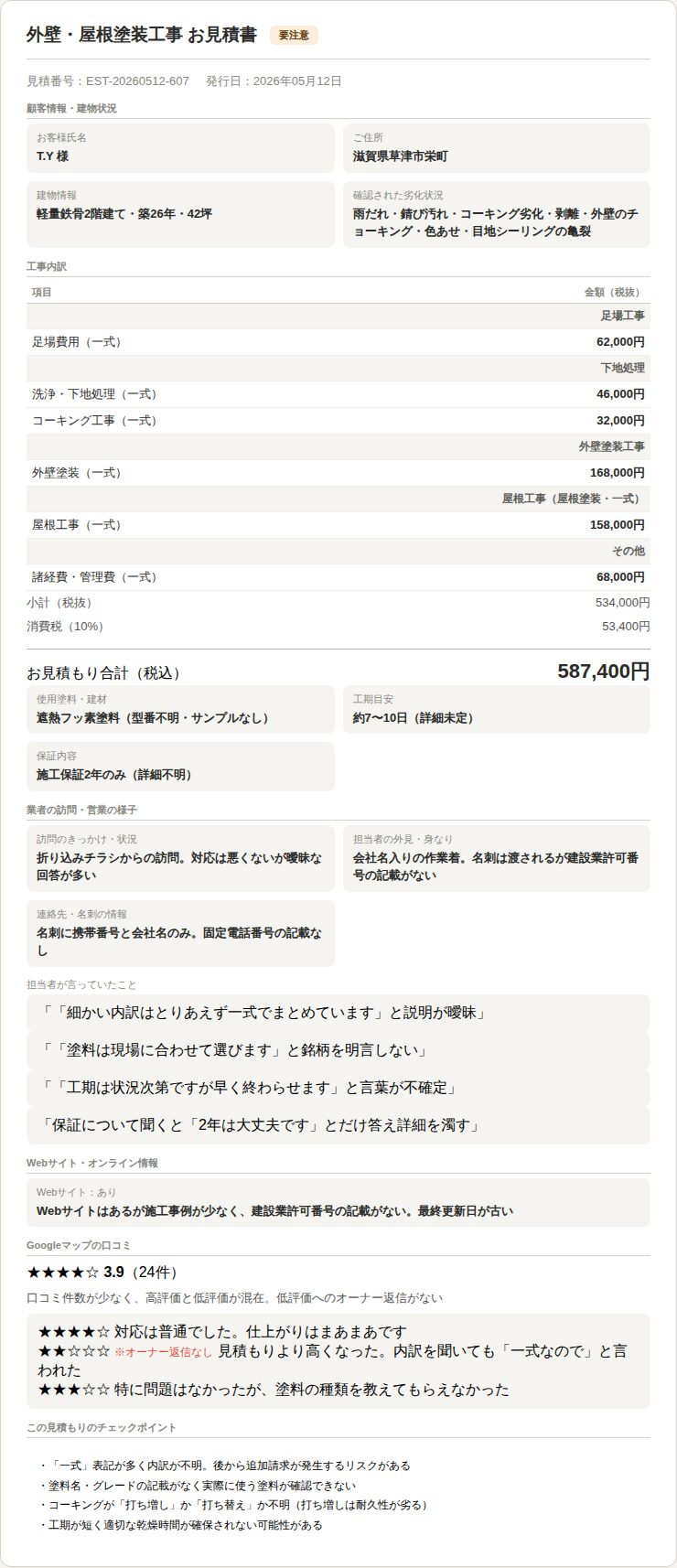 見積もり書