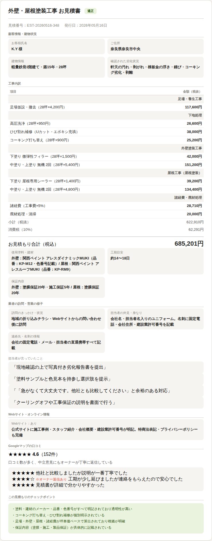 見積もり書