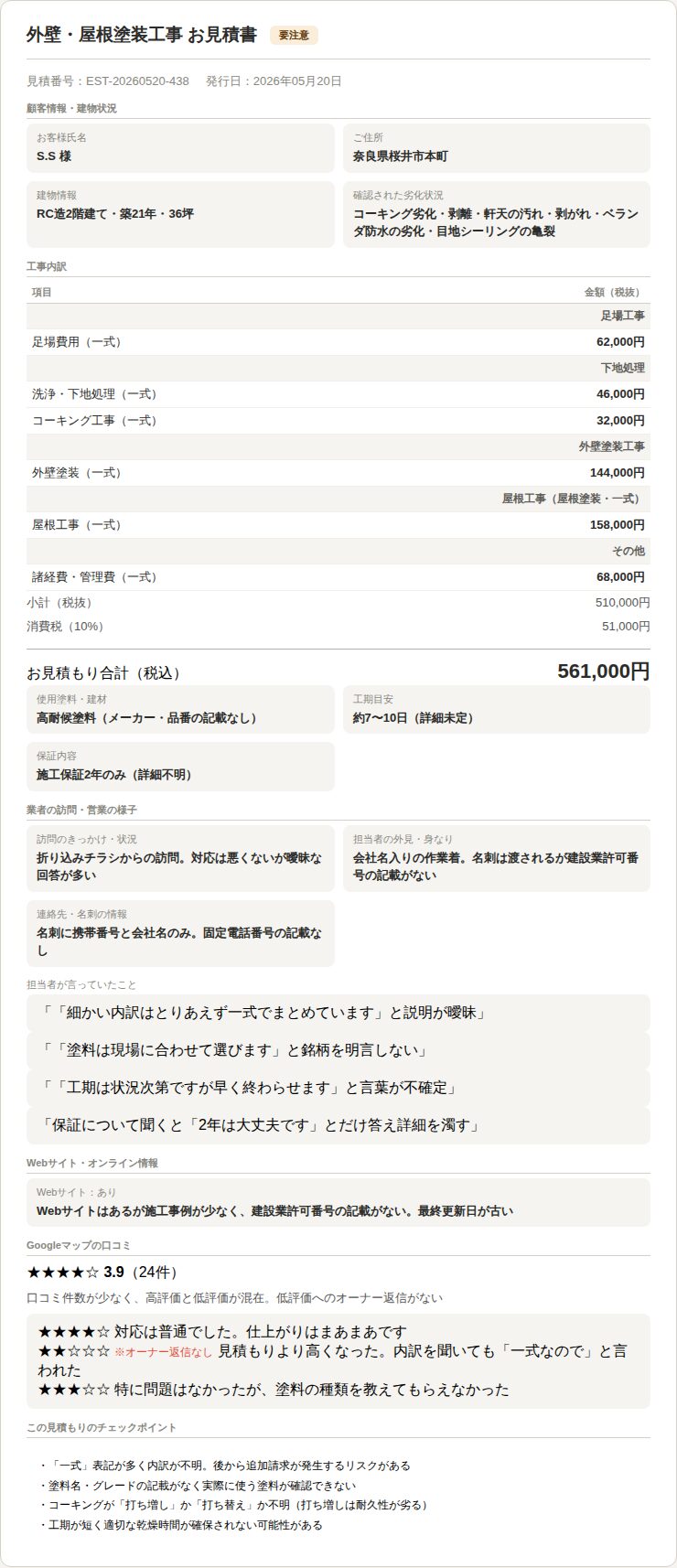 見積もり書