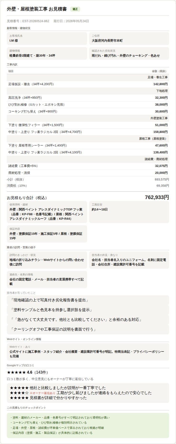 見積もり書