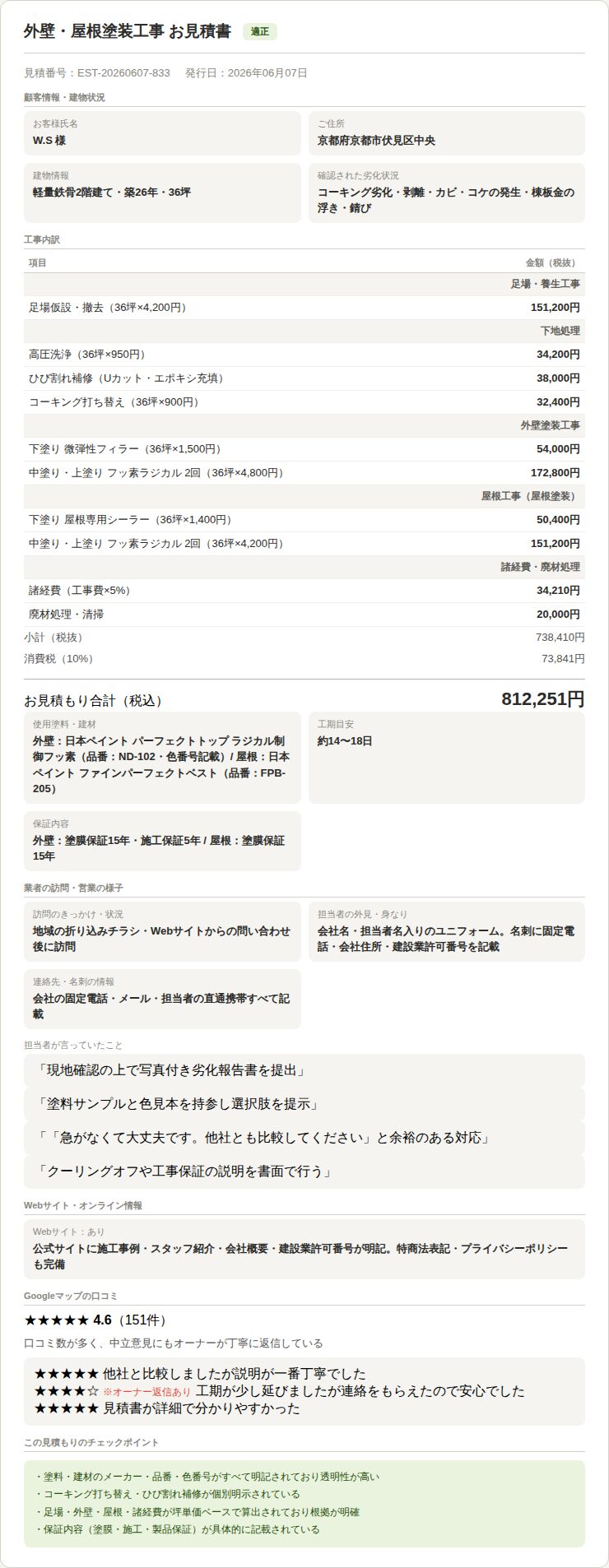 見積もり書