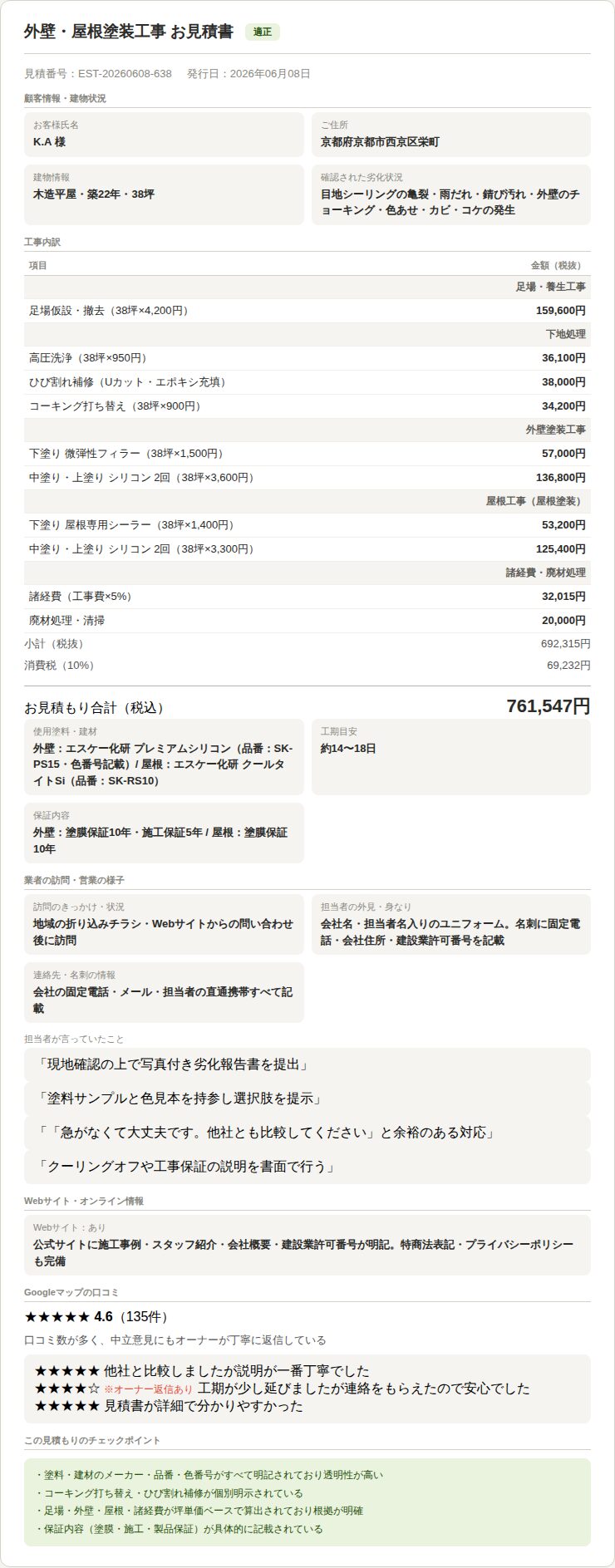 見積もり書