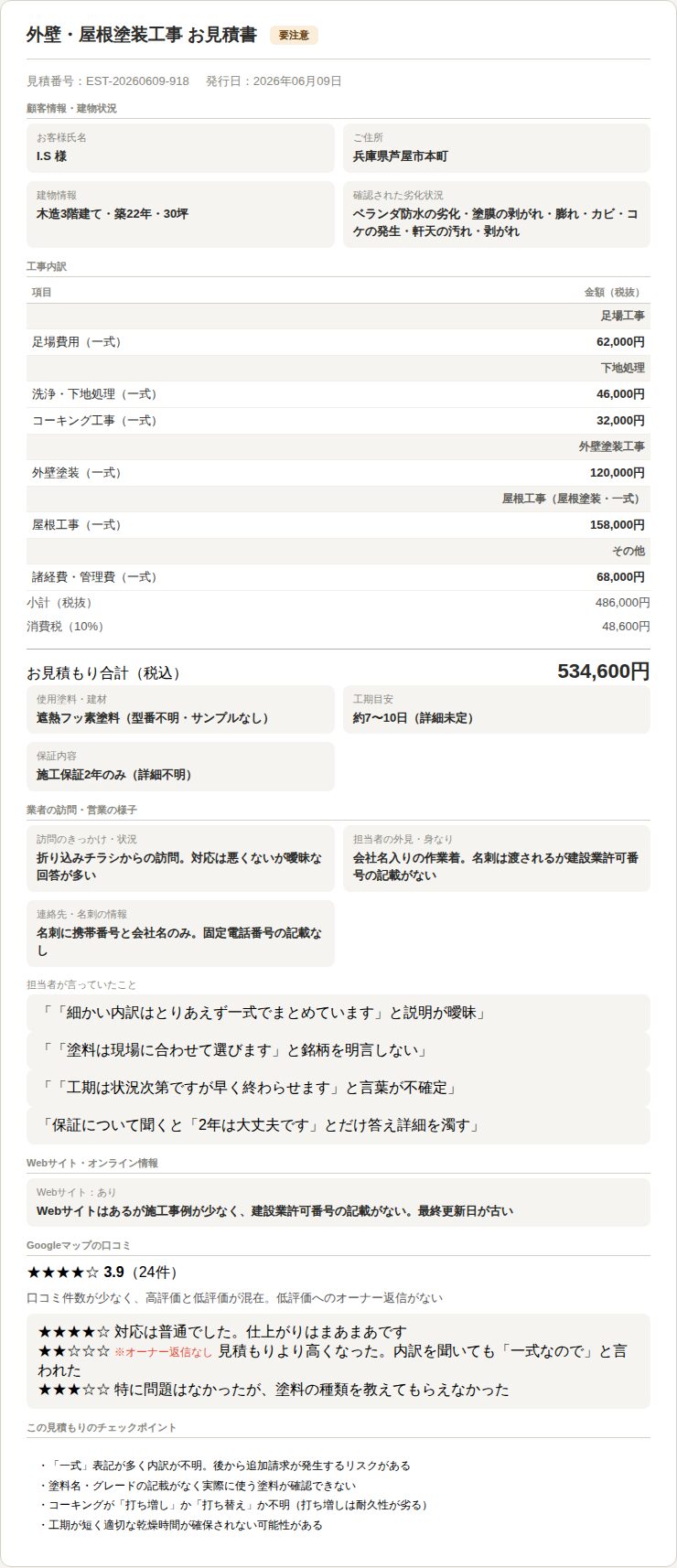 見積もり書