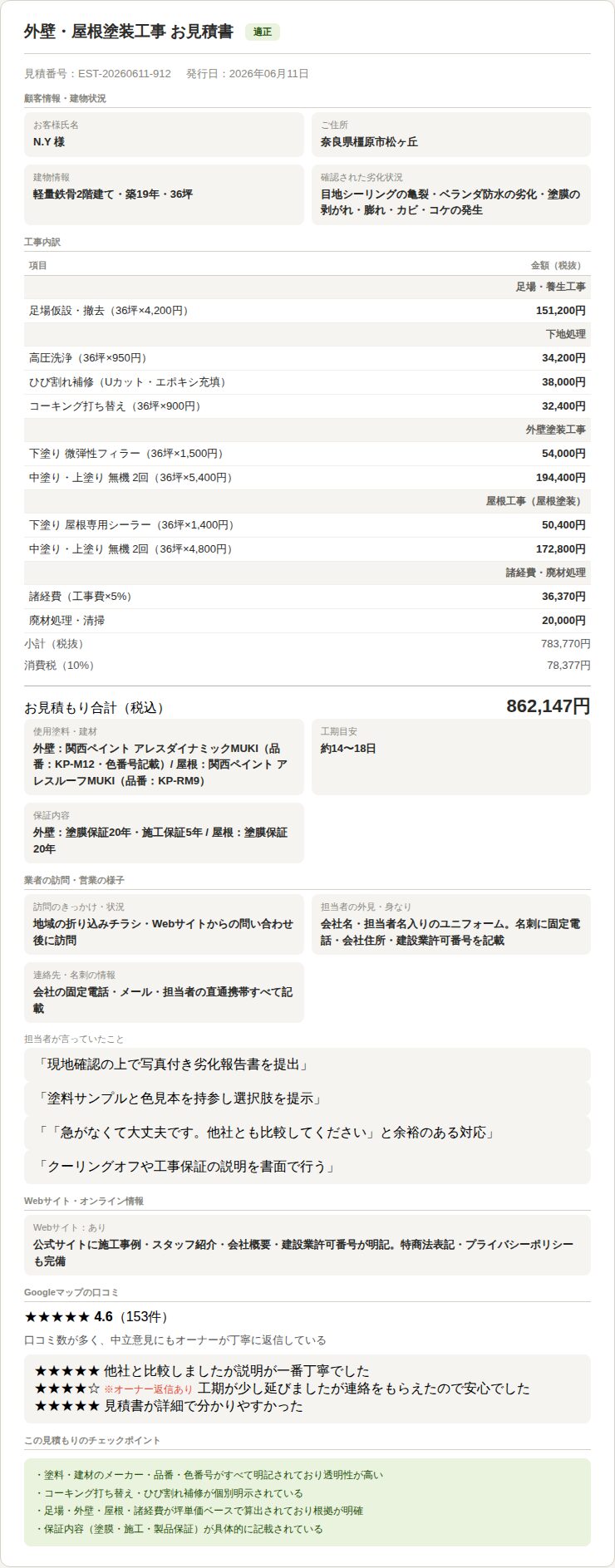 見積もり書